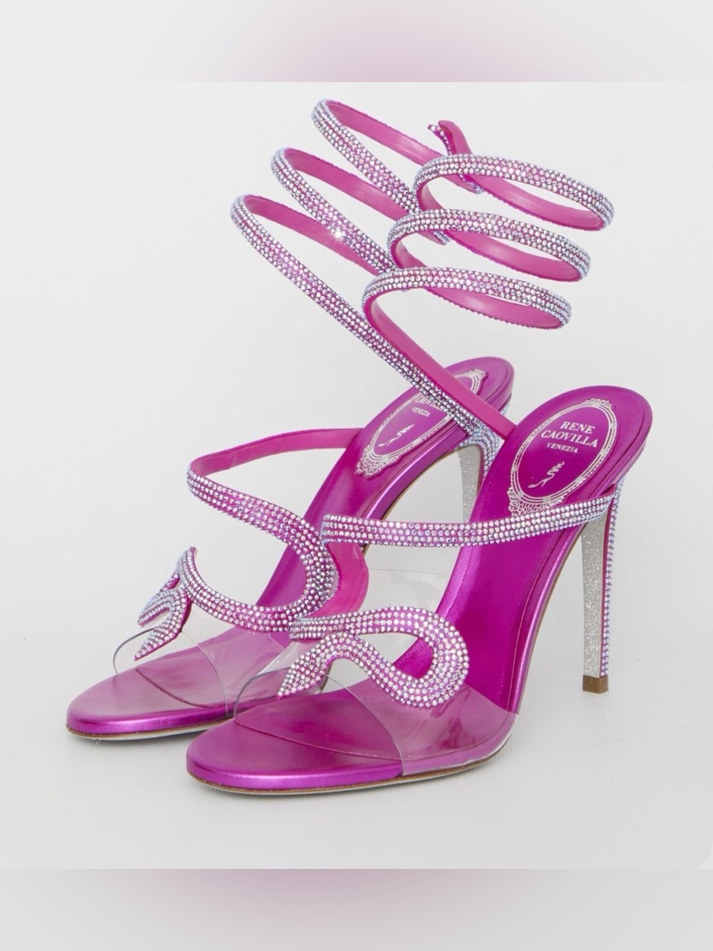 Rene Caovilla Morgana Crystal heels, BRAND NEW,authentic,rare,38.5 fits like 7.5